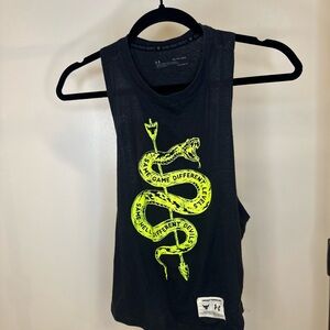 Under Armour Black Tank with Vibrant Green Snake Graphic
